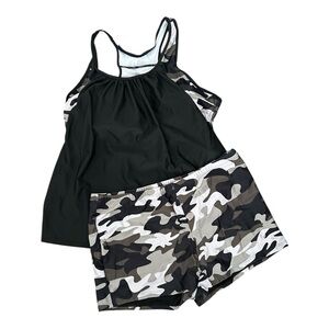 New SHEIN Curve Camo 2 Piece swim Set